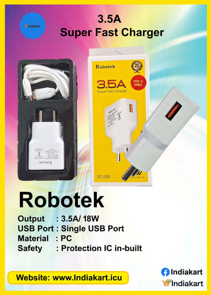 Mobile Charger, 18W Super Fast Charger 3.5A, New, C- type