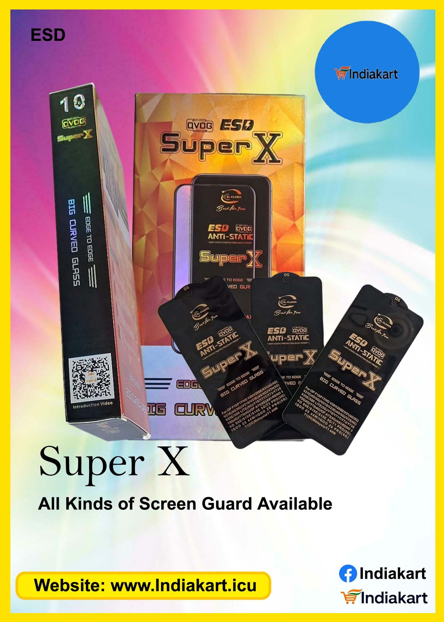 ✔ESD SuperX Big curved glass/Temper Glass, Iphone 15 Pro max💯